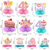 We All Scream 4 Ice Cream Birthday Party Decorations Honeycomb Centerpieces for Girl Boy, 4 Year Old Ice Cream Donut Theme Bday Table Centerpieces Party Supplies, I Scream Fourth Bday Table Decor Sign