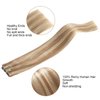 FUBILI seamless clip in hair extensions human hair Invisible PU Skin Weft Light Blonde Highlighted Golden Blonde hair extensions real hair 16 Inch 30g 5Pcs
