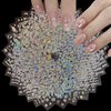 30 Sheets Silver Nail Art Stickers Aurora Silver Star Moon Nail Decals 3D Self-Adhesive Holographic Line Nail Stickers Laser Heart Letter Snowflake Leaf Nail Supplies for Women Girls Manicure DIY
