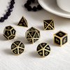 DNDND Metal Dice Set D&D, 7 die Metal Polyhedral Dice Set with Gift Metal Box and Gold Number for DND Dungeons and Dragons Role Playing Games (Black and Gold)