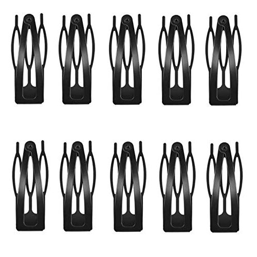 KDDOM 10 Pieces Double Grip Metal Hair Clips, Black Snap Hair Clips Hair Barrettes for Women, Girls, Salon Hair