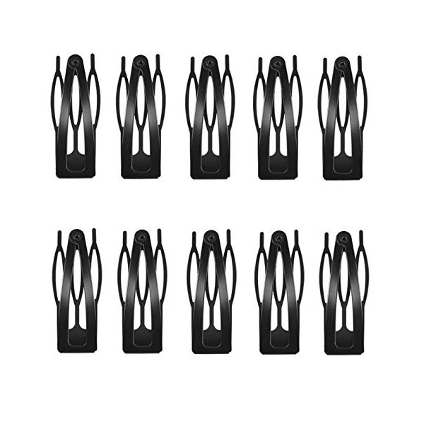 KDDOM 10 Pieces Double Grip Metal Hair Clips, Black Snap Hair Clips Hair Barrettes for Women, Girls, Salon Hair