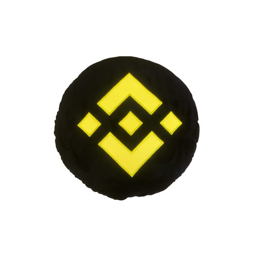 Binance Pillow - Embroidered Round Stuffed Plush Crypto Pillow by BlockCraft.Shop BNB Plush Pillow