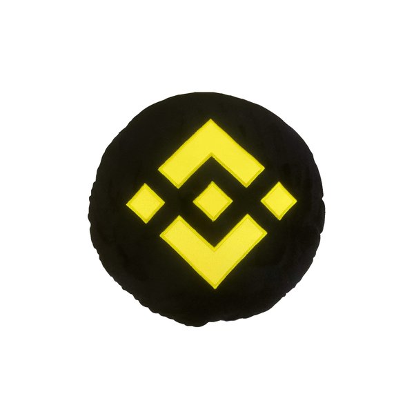 Binance Pillow - Embroidered Round Stuffed Plush Crypto Pillow by BlockCraft.Shop BNB Plush Pillow