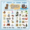 PARTYWIND 34 Styles Pirate Birthday Party Supplies, Glow + Metallic Glitter Pirate Temporary Tattoos for Kids Party Favors Decorations, Pirate Tattoo Stickers Accessories Games for Boys and Girls