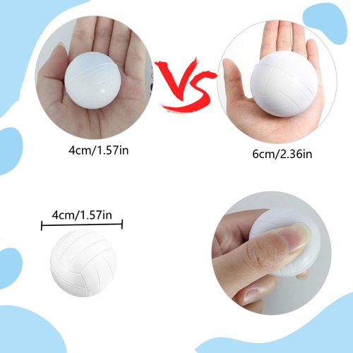 Darovly 12Pcs Mini Volleyball White Stress Balls Foam Stress Ball Soft Sports Small Volleyball for Party Supplies/Carnival/Reward/Sports Games/Gifts/Stocking Stuffers (1.6 Inch)