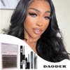 DAODER Lash Extension Kit with Bottom Lashes 50D D Curl Light Volume Lash Clusters with Bond Seal And Lash Remover Fluffy Eyelash Extenstion Kit DIY Individual Lashes(50D + Bottom Lash Clusters Kit)