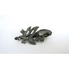 Medium black metal gray crystal hair pin alligator clip