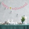 INNORU Happy Retirement Banner - Pink Glitter Welcome Back- Retired AF, Retirement Party Decorations for Women
