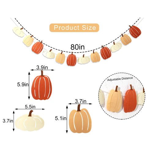 Little Pumpkin Birthday Banner - Pumpkin Decorations, Fall Wall Decor for Classroom, Halloween Party Decorations, Pumpkin Hanging Wall Banner, Cute Autumn Home Decorations (Pumpkin Banner)