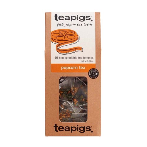 teapigs Popcorn Genmaicha Tea Bags, 15 Count x 6 Boxes, Green Tea with Toasted Rice, Nutty Sugar ...