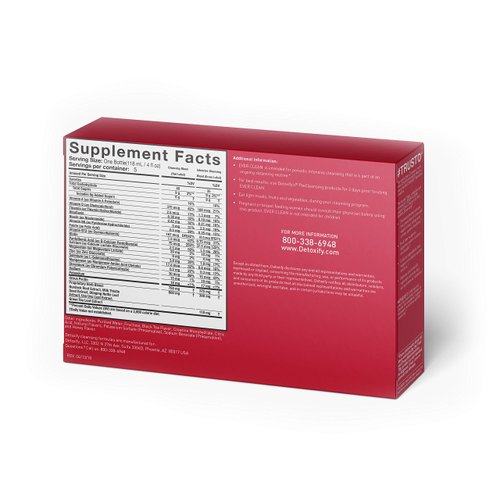 Detoxify – Ever Clean Cleansing Program – Honey Tea – 5 x 4 oz Bottles – 5-Day Solution – Green Tea, Vitamins & Minerals – Plus Sticker and Bag