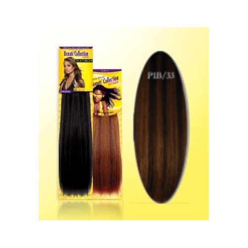 Beauti Collection Human Hair Weave -Yaki Weave 18" - #P1B/33 Piano Red - Size: 18"