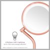 Conair Lighted Makeup-Mirror with Magnification, LED Vanity-Mirror, 1X/5X Magnifying-Mirror, Double Sided-Mirror, Operated in-Battery Rose Gold