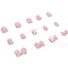 Hkanlre Square Press on Nails Rhinestones Fake Nails Tips Full Cover Nude False Nails for Women and Girls 24PCS