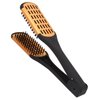 Hair Brush, Clamp Hair Brushes Spring Elasticity Hair Straightener Brush Softness Beard Breathability Double Sided Flat Brush Hair Straightening Comb Hairdressing Tool for Home and Travel