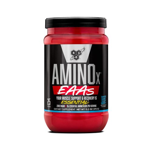 BSN Amino X EAAs, Muscle Recovery & Endurance, 10g Essential Amino Acids, 5g BCAAs, Zero Sugar, Caffeine Free, White Bark Raspberry, 13.2oz, 25 Servings