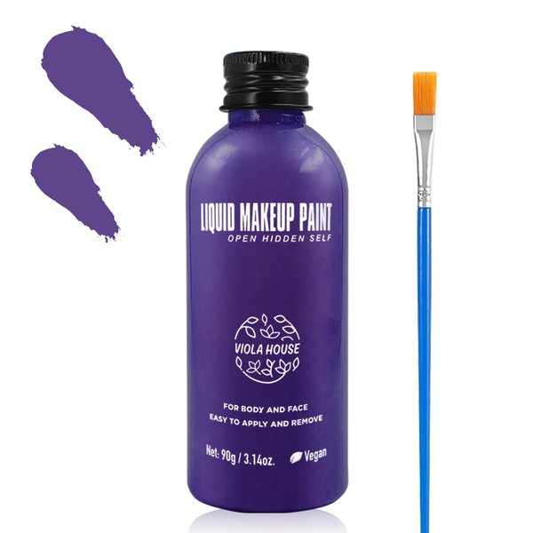 VIOLA HOUSE Makeup Liquid Face and Body Paint, Professional Water Based Face & Body, Makeup Special Effect for Adults, Kids, SFX Makeup Kit Cosplay Halloween (05 Purple)