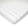 American Baby Company 3 Pack Fitted Mini Crib Sheet 24" x 38", Soft Breathable Neutral 100% Cotton Jersey Portable Sheet, Gray Star/Zigzag, for Boys and Girls, Fits Most Pack N Play Mattresses