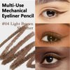 Kaely 2Pcs Black Light Brown Shimmer Gel Eyeliner,Eye Liner Waterproof Smudge Proof,Multi-Use Pencil Eyeliner,Built in Sharpener,Longwearing Eye Makeup,delineador de ojos contra el agua,01+04