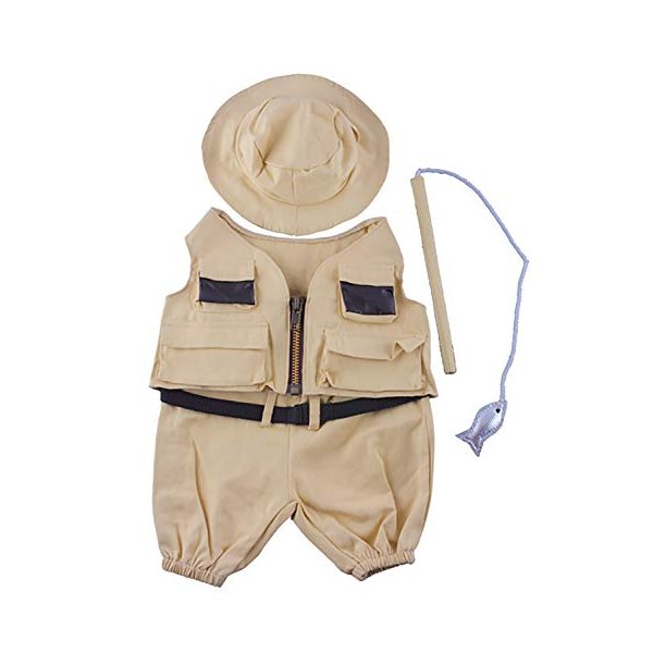 Fisherman w/Hat and Pole Outfit Teddy Bear Clothes Fit 14 - 18 Build-A-Bear and Make Your Own Stuffed Animals