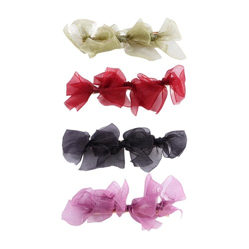 Leadigol 4 Pcs Lace Bow Duckbill Clip Lace Bow Hairpin Clip Sweet Women Lace Bow Hair Clip Lace Side Clip Female Girl Headdress