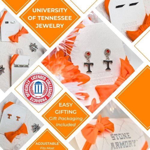 Stone Armory Tennessee Vols Earrings - Power T Dangle Earrings - Hypoallergenic for Sensitive Ears - University of Tennessee Jewelry