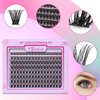 DIY Lash Extension Kit 144pcs Cluster Lashes Individual Eyelash Extension with Super Thin Band 8-16mm Mixed Tray D Curl Soft Fluffy False Eyelashes Natural Look with Glue for Self Application at Home