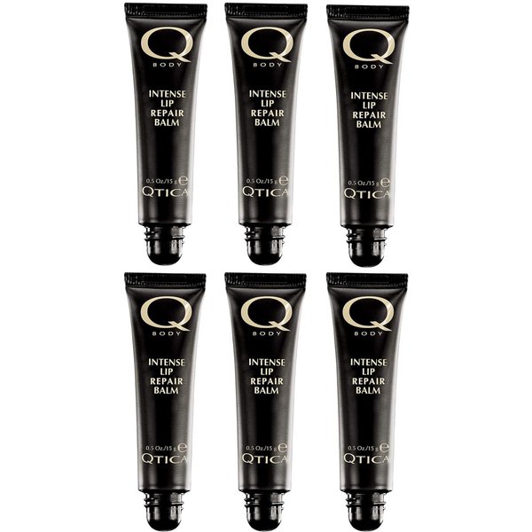 Qtica Intense Lip Repair Balm - Set of 6 by QTICA Beeswax Smooth Creamy Texture Restorative Lip Gel for Dry, Chapped Lips Instant Hydration, Softness