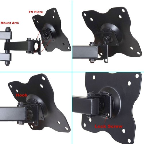 VideoSecu Swivel Tilt Full Motion TV Wall Mount Arm 15" Extension for Most 19 22 23 24 26 28 29 32 37 inch LED LCD TV HDTV ML14B A2C