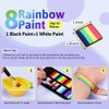 Janolia Face Painting Kit for Kids, Rainbow Face Paint Kit, UV Fluorescent Split Cake Face Paint, Water Activated Face Paint Body Paint, Ideal Facepaint Makeup Kit for Kids Halloween Carnival Easter