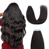 Sunya Tape in Hair Extensions Human Hair 18 inches Silky Straight Remy Human Hair Seamless Skin Weft Tape in Human Hair Extensions 18 inches #1B Natural Black 50 Gram 20Pcs/Pack