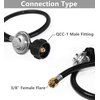 DOZYANT 3.5 Feet Propane Regulator and Hose Universal Grill Regulator Replacement Parts, QCC1 Hose and Regulator for Most LP Gas Grill, Heater and Fire Pit Table
