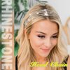 Jeairts Rhinestone Head Chain Forehead Bridal Headband Elastic Crystal Hair Band Halloween Prom Hair Jewelry for Women (1-Silver)