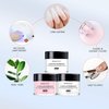 Morovan Acrylic Nail Kit: Clear Pink White Acrylic Powder and Professional Liquid set for Acrylic Nails Extension for Beginner DIY at Home with Acrylic Nail Brush