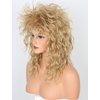 Lucoacos Womens Blonde Long Curly Wig 80s Rocker Mullet Wig Halloween Party Costume Wig