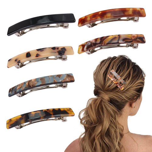 Fumwase 6PCS Hair Barrettes for Women Shell Hair Clip Hair Accessories Barrettes for Thick Thin L...