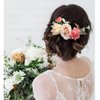 Fangsen Wedding Yucca Gloriosa L Rose Flower Hair Comb Bridal Flower Hair Clip Floral Hair Accessories for Women and Girls (Ivory)