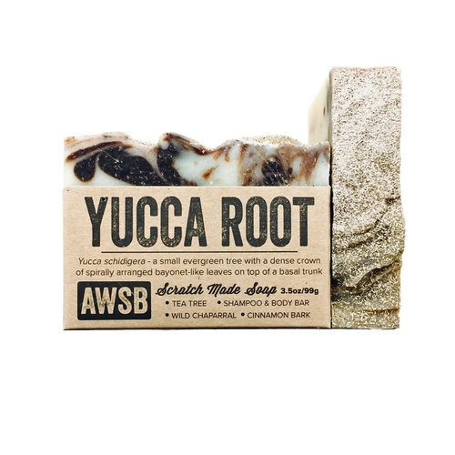 A Wild Soap Bar Yucca Root Shampoo & Body Bar Soap with Tea Tree Oil, Vegan, All Natural with Organic Ingredients, Handmade (1 pack)
