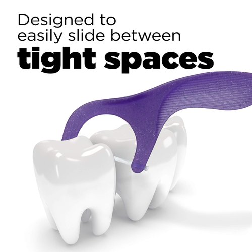 GUM Comfort Slide Floss Picks - Perfect for Tight Teeth - Extra Strong Shred-Resistant Dental Floss, Easy Grip Handle - Dental Flossers for Adults - Fresh Mint Flavor, 90 ct (6pk)