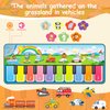 FUCEORUY Piano Mat Musical Toys for Toddlers 1-3, Sensory Learning Toy Floor Piano Playmat with 7 Animal Sound, 7 Transportation Sound & 10 Built-in Music, Birthday Gift for 1 2 3 Year Old Boys Girls