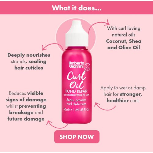 Umberto Giannini Curl Oil Bond Repair 1.6 fl Oz - Defrizz and Repair Hair Oil for 2a-4c Curly, Wavy & Coily Hair - Vegan & Cruelty-Free