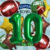 HADCKJA Football Balloon Football Birthday Decorations 10th Birthday Balloon Rugby Gold Brown Star Rugby Field Balloon Touchdown Sports Theme Football Party Supplies Birthday Party Decorations 10Pcs