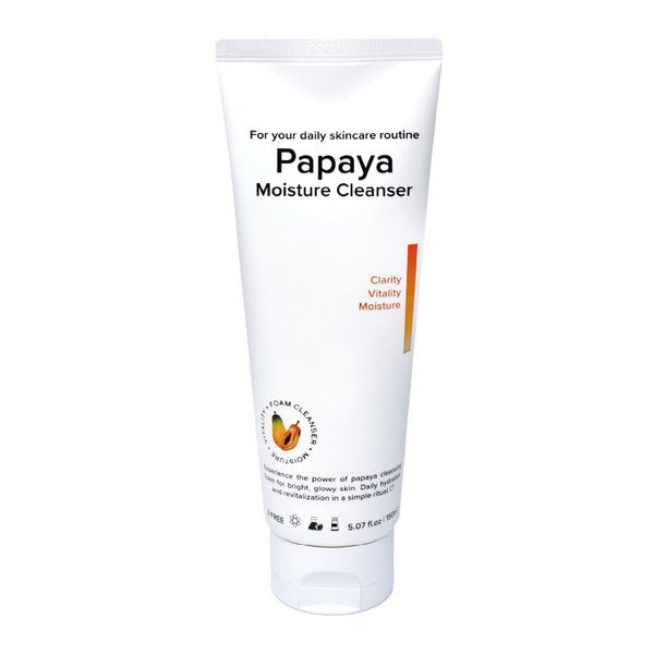 Naisture Foaming Facial Cleanser for Daily Face Wash Skincare with Hyaluronic Acid - Papaya Moisture Cleanser 5.07 fl.oz (150ml)