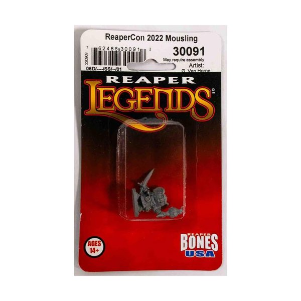 Mousling Adventurer Miniature Figure 25mm Heroic Scale Reaper Bones USA Reaper Miniatures