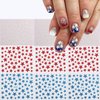 9 Sheets 4th of July Nail Stickers 3D Self-Adhesive Independence Day Nail Decals Accessories with Glitter Star Designs Red Blue Acrylic Nail Supplies for Women and Girls DIY Nail Decorations