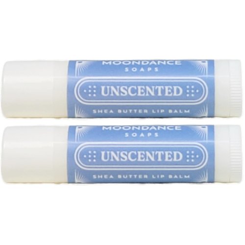 Lip Balm (Pack of 2) - Moisturizing Solution for Dry, Chapped Lips - Smooth, Soothing Salve of Shea Butter, Bees Wax, Sweet Almond Oil, Vitamin E, Pure Essential Oils (Unscented)