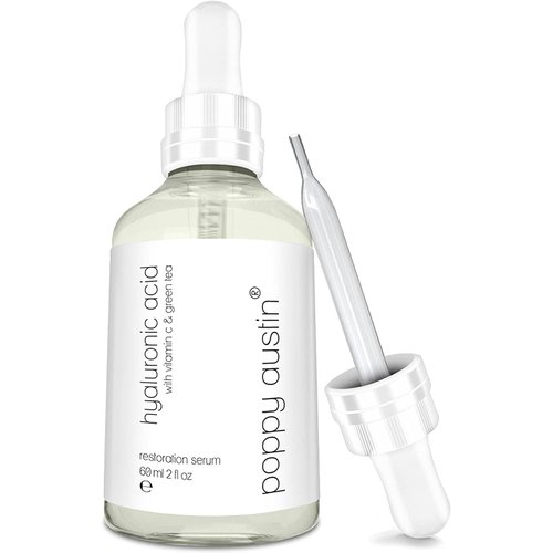 Poppy Austin Hyaluronic Acid Serum for Face 2OZ - Cruelty-Free Hydrating Serum with Vitamin C, Pure Hyaluronic Acid Serum, Anti-Aging Serum Moisturizer - Reduces Dry Skin, Fine Lines, Wrinkles