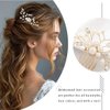 Foyte Wedding Pearl Hair Comb Bridal Rhinestone Hair Clip Gold Crystal Hair Piece Bridesmaid Hair Accessories for Women and Brides