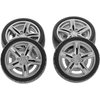 4Pcs Tires,Simulation Rubber Wheel Tire Wheel Toy Model DIY RC Spare Parts Easy Installation Small in Size,Wheel Sets,Remote and App Controlled Vehicles and Parts,Wheels and Tires（Black 48mm）